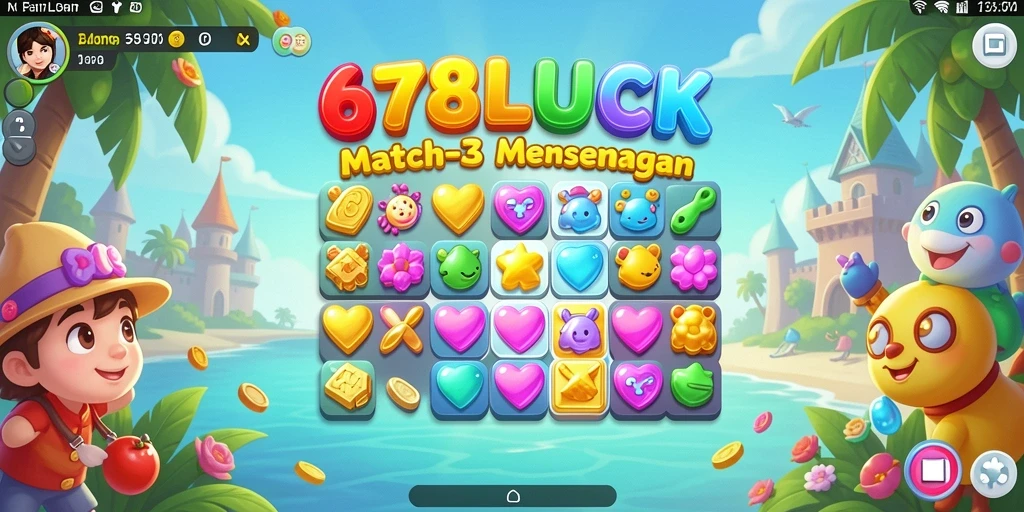 Screenshot dari gameplay <strong>678LUCK</strong> menunjukkan momen seru dalam permainan Match-3.