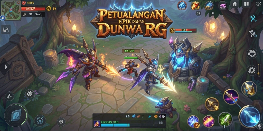 Screenshot gameplay 88IDR yang menunjukkan karakter bertarung melawan monster.
