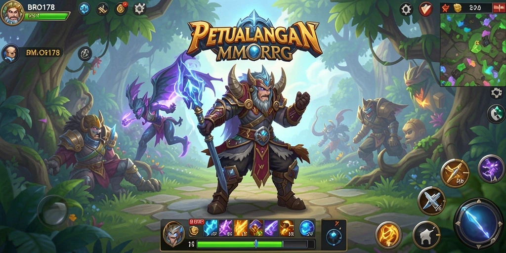 Screenshot gameplay BRO178 menunjukkan aksi petualangan seru di dunia MMORPG.