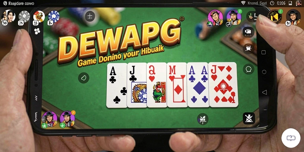 Tampilan gameplay seru pada DEWAPG dengan banyak pemain domino.