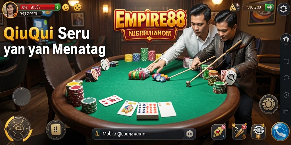 Tampilan gameplay seru dari EMPIRE88 dengan kartu QiuQiu.