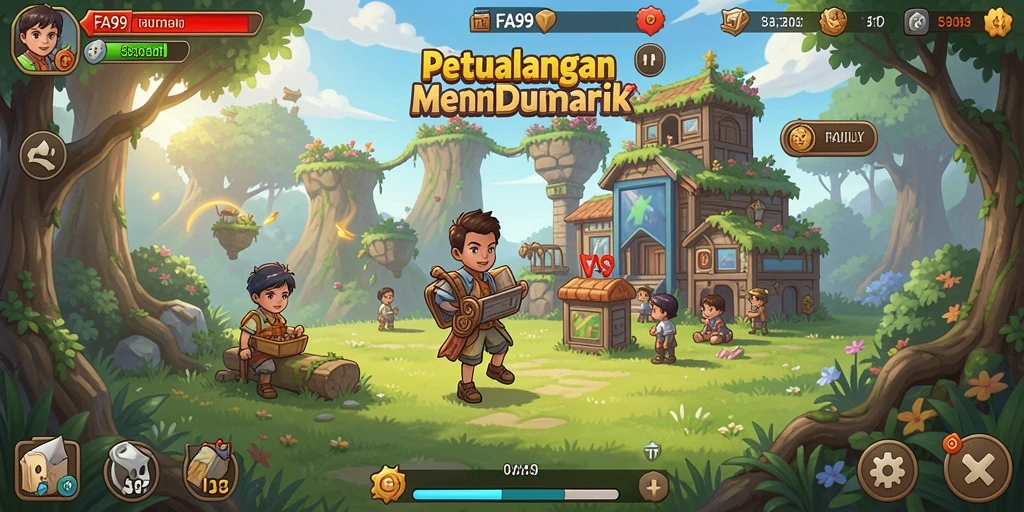 Gameplay seru dan menarik di FA99 dengan elemen idle.