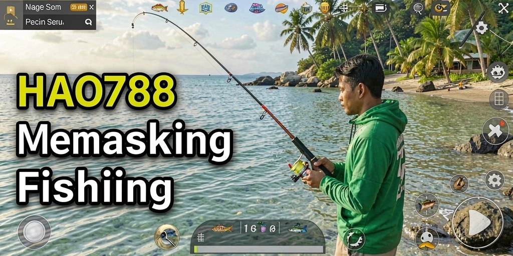 Tampilan gameplay menarik HAO788 dengan aksi memancing yang seru.