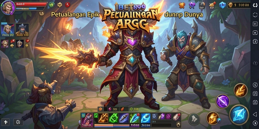 Screenshot gameplay menampilkan pertarungan epik di dunia ARPG.