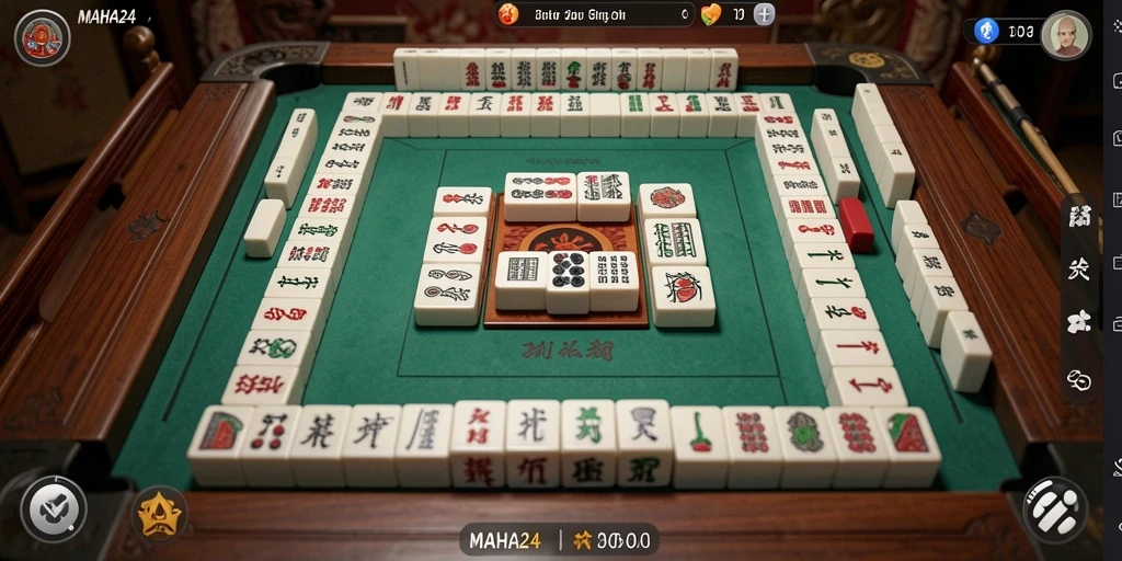 Tampilan menarik gameplay Mahjong di MAHA24.