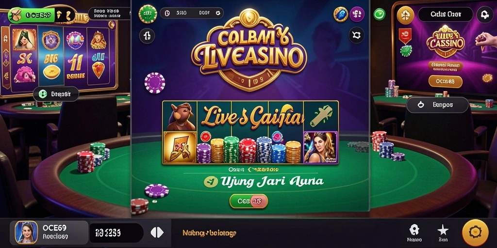 Tampilan gameplay Live Casino OCE69 yang mendebarkan dan interaktif.