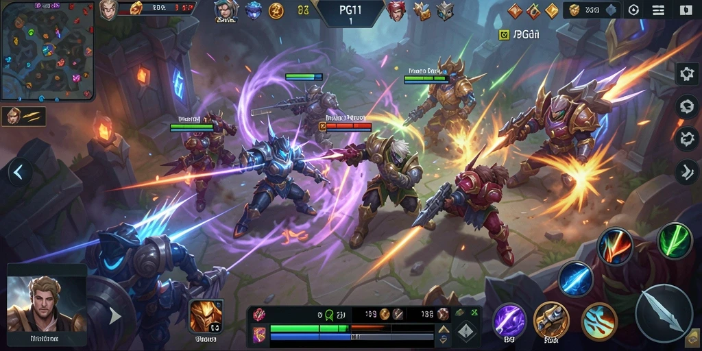 Tampilan gameplay menarik dari PG11 dalam pertempuran MOBA.