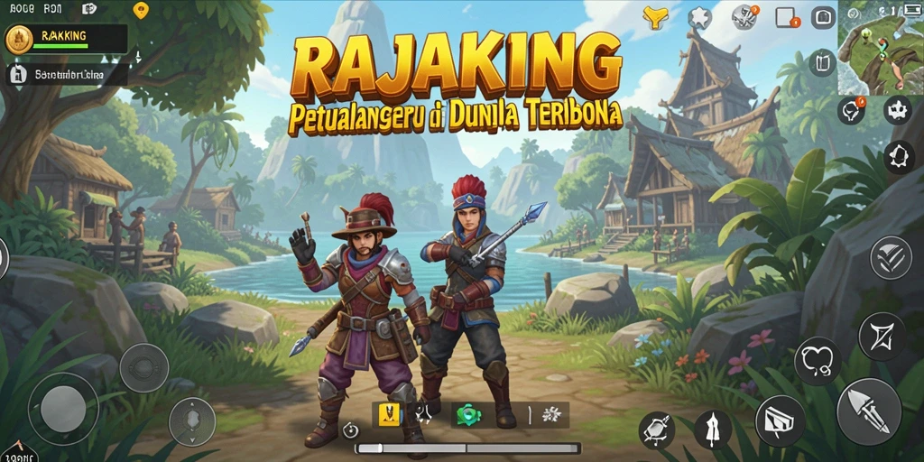 Screenshot menunjukkan eksplorasi mendalam di dunia terbuka RAJAKING.