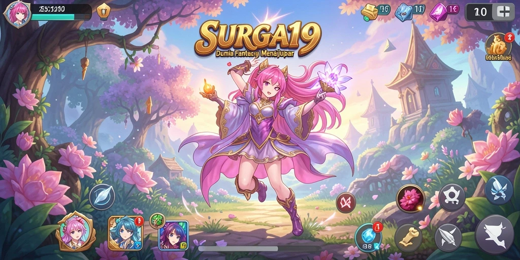 Screenshot permainan menunjukkan aksi seru dalam SURGA19.