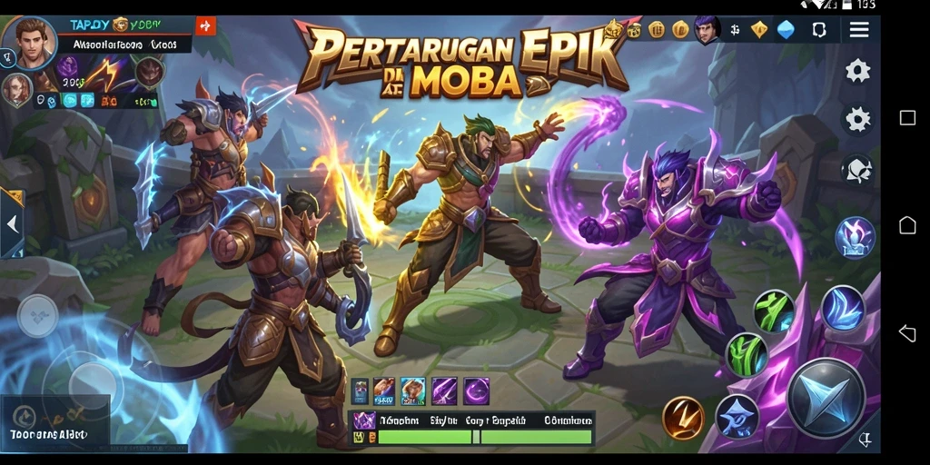 Screenshot TAPJOY menampilkan aksi intens di arena MOBA.