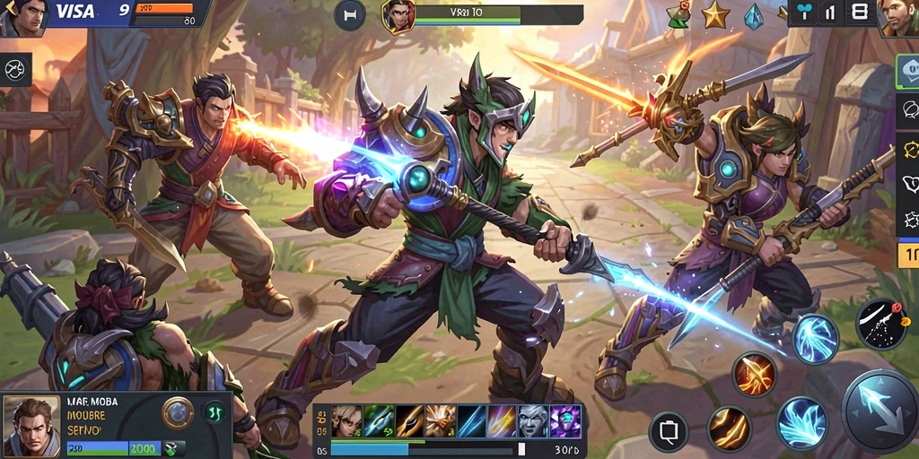 Screenshot utama <strong>VISA89</strong> menampilkan aksi seru di medan pertempuran MOBA.