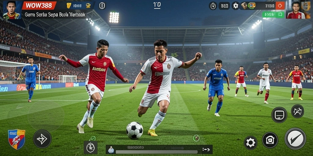 Tampilan gameplay WOW388 yang seru dan penuh aksi sepak bola.
